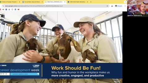 Thumbnail for 2024 CDW Work should be fun! Why fun and humor in the workplace make us more creative, engaged, and productive