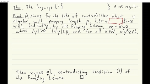 Thumbnail for ECS 120 5b:3 example of incorrect use of pumping lemma