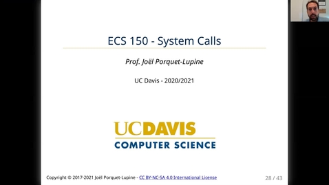 Thumbnail for entry ECS 150 - Lecture - Syscalls (Part 3)