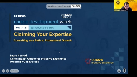 Thumbnail for Claiming Your Expertise: Consulting as a Path to Professional Growth