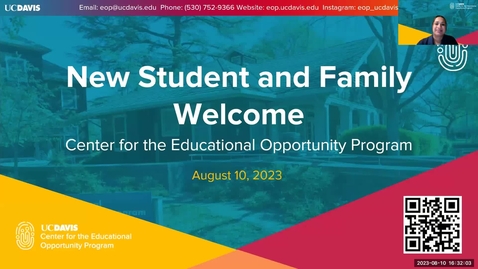 Thumbnail for entry Educational Opportunity Program (EOP) Student and Family Welcome
