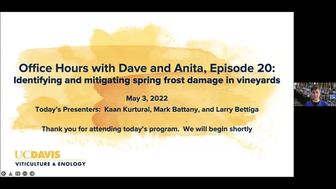 Thumbnail for entry Office Hours with Dave and Anita, Episode 20: Identifying and mitigating spring frost damage in vineyards
