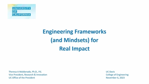 Thumbnail for entry Engineering Distinguished Speaker Series - Theresa Maldonado, Ph.D.