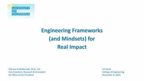 Thumbnail for Engineering Distinguished Speaker Series - Theresa Maldonado, Ph.D.