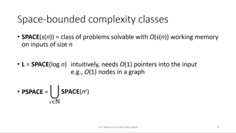 Thumbnail for entry ECS 220 8a:8.1-2 space-bounded complexity classes L and PSPACE