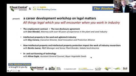Thumbnail for entry Workshop on Legal Matters hosted by Seed Central + Plant Breeding Center