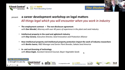 Thumbnail for Workshop on Legal Matters hosted by Seed Central + Plant Breeding Center
