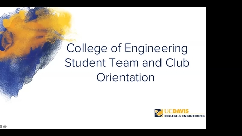 Thumbnail for entry CoE Club and Design Team Orientation - Non Funding information 