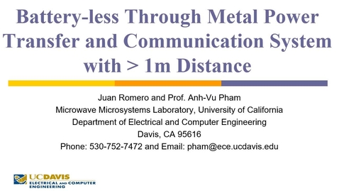Thumbnail for Battery-less Through Metal Power Transfer and Communication System with &gt; 1m Distance - Juan Romero