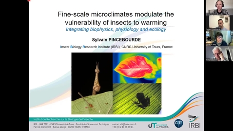 Thumbnail for Dr. Sylvain Pincebourde - The key role of microclimates in modulating the response of ectotherms to climate change