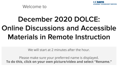 Thumbnail for entry DOLCE - December 11, 2020
