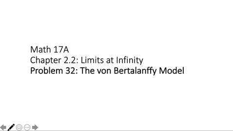 Thumbnail for Section 2.2 #32 - von Bertalanffy growth model