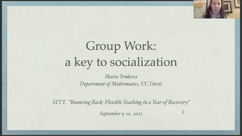 Thumbnail for entry SITT 2021 - Group Work as a key to socialization
