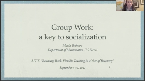 Thumbnail for SITT 2021 - Group Work as a key to socialization