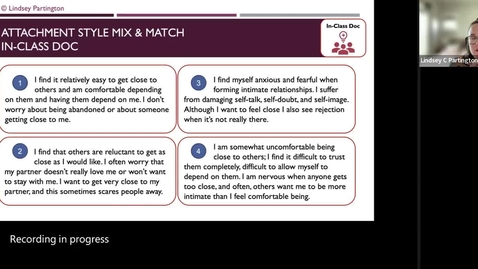 Thumbnail for HDE 131 Spring 2023, Lecture 2.1 - Romantic Adult Relationships Exercise