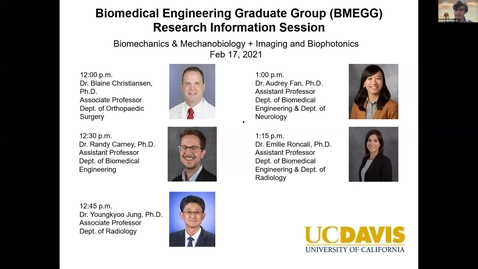 Thumbnail for entry BMEGG Biomechanics &amp; Mechanobiology + Biomedical Imaging &amp; Biophotonics Information Session