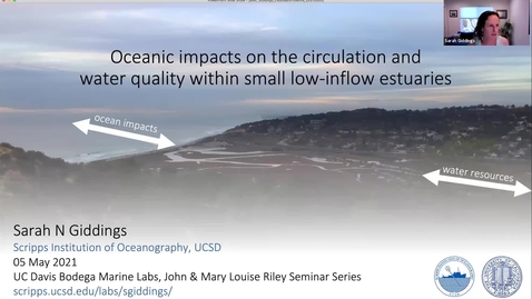 Thumbnail for entry BML - Dr. Sarah Giddings: &quot;Oceanic impacts on the circulation and water quality within small low-inflow estuaries&quot;