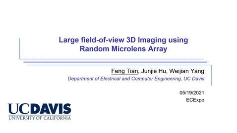 Thumbnail for entry Large Field-of-view 3D Imaging Using Random Microlens Array