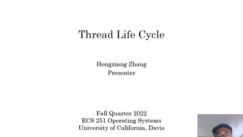 Thumbnail for ECS251 Thread life cycle