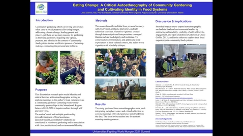 Thumbnail for entry UFWH 2021 - Jess Gerrior_Eating Change_ A Critical Autoethnography of Community Gardening and Cultivating Identity in Food Systems