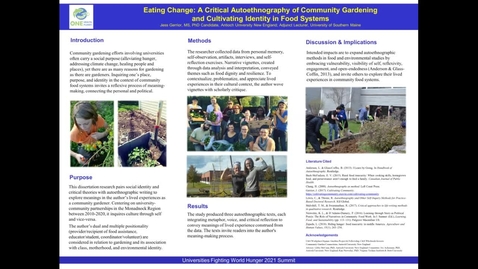 Thumbnail for UFWH 2021 - Jess Gerrior_Eating Change_ A Critical Autoethnography of Community Gardening and Cultivating Identity in Food Systems