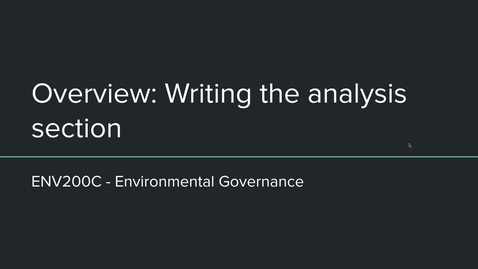 Thumbnail for ENV200C - Overview of writing the analysis section