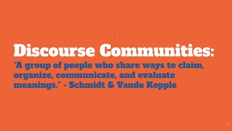 Thumbnail for What are Discourse Communities?