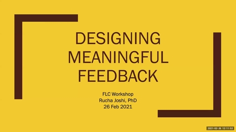 Thumbnail for CEE Faculty Workshop - Formative Feedback to Engage Students in High Enrollment Classes