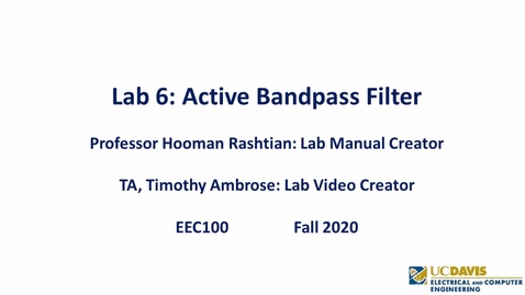 Thumbnail for entry EEC 100 Lab 06 - Active Bandpass Filter