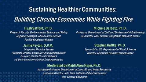 Thumbnail for entry Sustaining Healthier Communities: Building Circular Economies While Fighting Fire