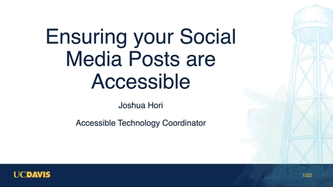 Thumbnail for entry SITT 2022: Ensuring your social media posts are accessible by Joshua Hori