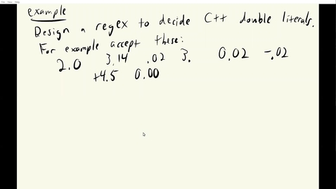 Thumbnail for ECS 120 2a:5 example of regex matching double literals