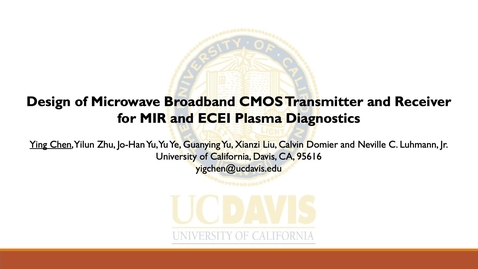 Thumbnail for entry Design of microwave broadband CMOS transmitter and receiver circuits for MIR and ECEI plasma diagnostics