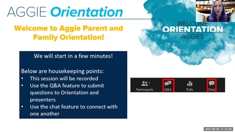 Thumbnail for Aggie Parent &amp; Family Orientation: August 8 (Night 1)