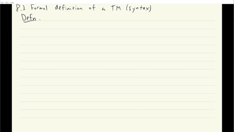 Thumbnail for entry ECS 120 5c:3 formal definition of TM syntax