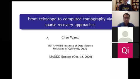 Thumbnail for entry Chao Wang: From telescope to computed tomography via sparse recovery approaches