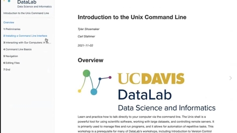 Thumbnail for Introduction to the Unix Command Line Workshop – 2021-11-04