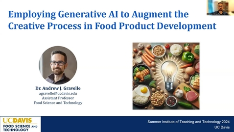 Thumbnail for SITT 2024: Employing Generative AI to Augment the Creative Process in Food Product Development by Andrew Gravelle