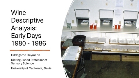 Thumbnail for Special Collections - Wine Descriptive Analysis: Early Days 1980-1986 - Hildegarde Heymann