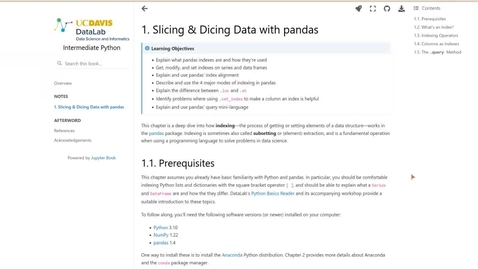 Thumbnail for entry Intermediate Python: Slicing &amp; Dicing Data with Pandas – 2022-04-18
