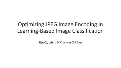 Thumbnail for End-to-End Optimization of JPEG-Based Deep Learning Process for Image Classification