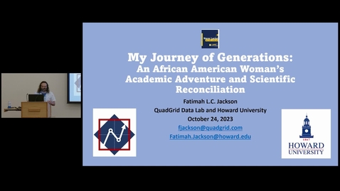 Thumbnail for entry Storer Lecture - Fatimah Jackson - Day 1 - October 24th, 2023
