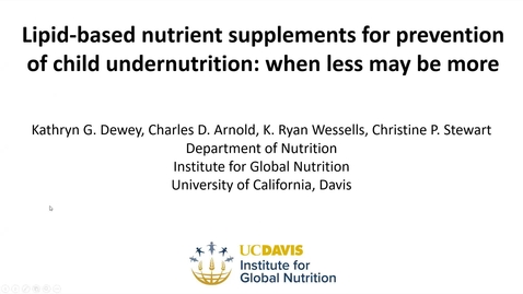 Thumbnail for entry Lipid-based nutrient supplements (LNS) for prevention of child undernutrition: when less may be more
