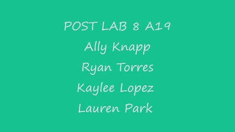 Thumbnail for BIS 2B Post Lab 8