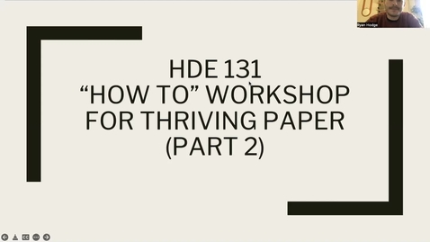 Thumbnail for entry HDE 131 How-To  Paper Part  II Workshop