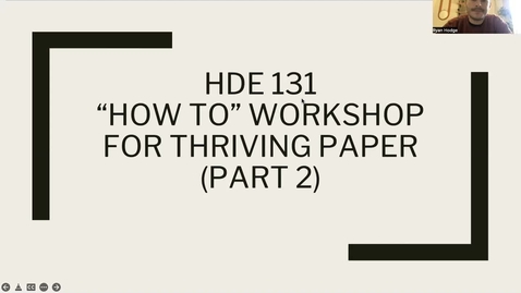 Thumbnail for HDE 131 How-To  Paper Part  II Workshop
