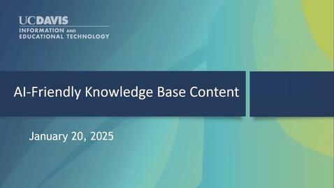 Thumbnail for AI Friendly Knowledge Base Content
