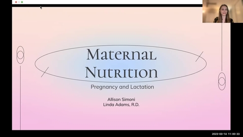 Thumbnail for entry Maternal Nutrition during Pregnancy and Lactation