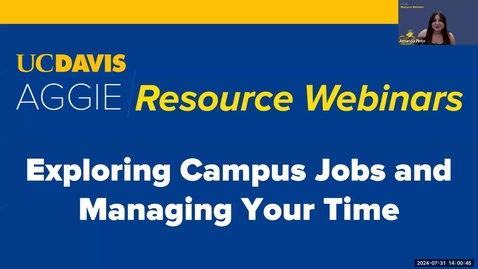 Thumbnail for Exploring campus jobs and managing your time