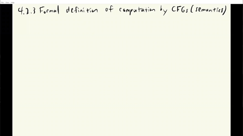 Thumbnail for entry ECS 120 2b:3 formal definition of CFG semantics